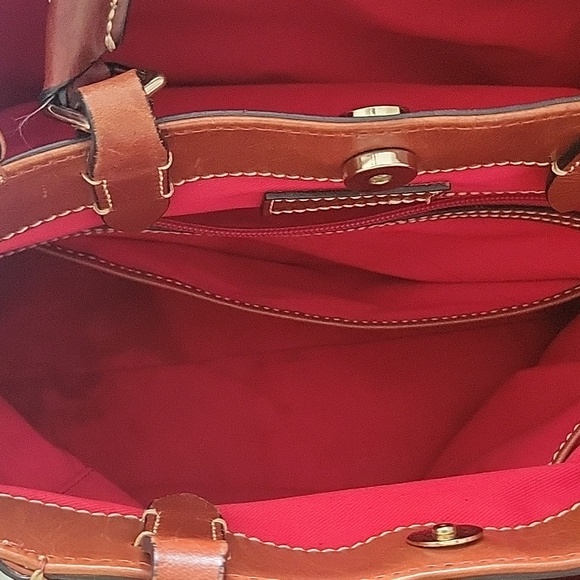 Dooney & Bourke White/Light Blue Lizard Satchel - Picture 9 of 17